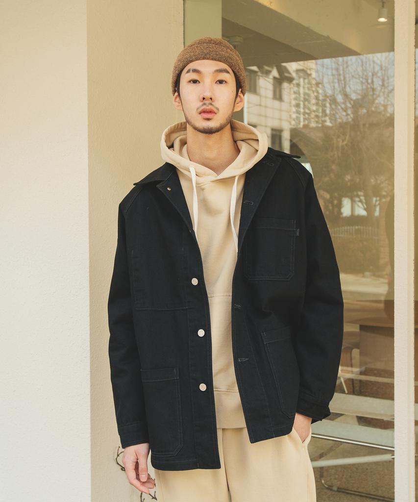 Oldbe Vtg Denim Chore Coat Bk