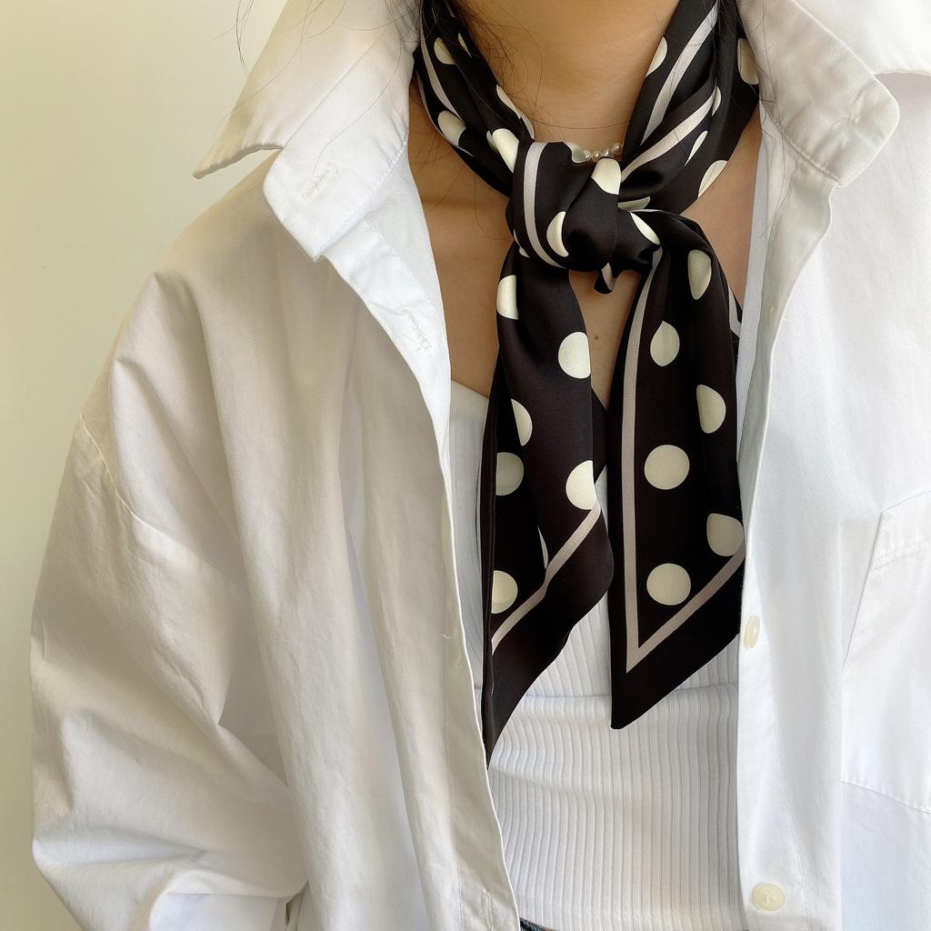 Primavera e verão cetim longo cachecol para mulheres protetor solar xale moda beleza cena cetim longo cachecol versátil viagem cachecol