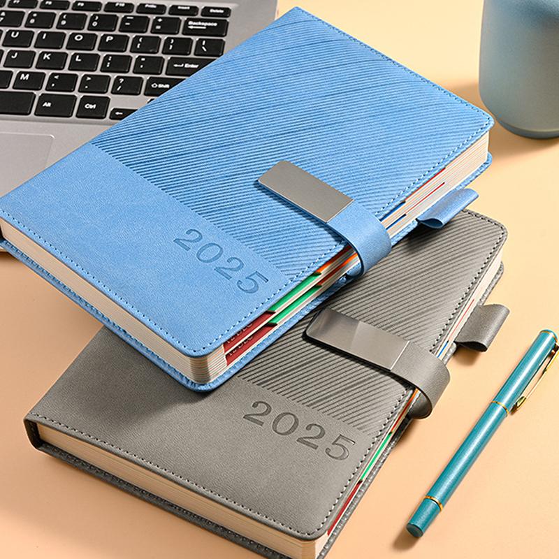 Denní plánovač na rok 2025 Pu Cover Agenda Rozvrh Notebooky Ideální pro školní kancelářský deník A5 Business Plánování 365denního kalendáře