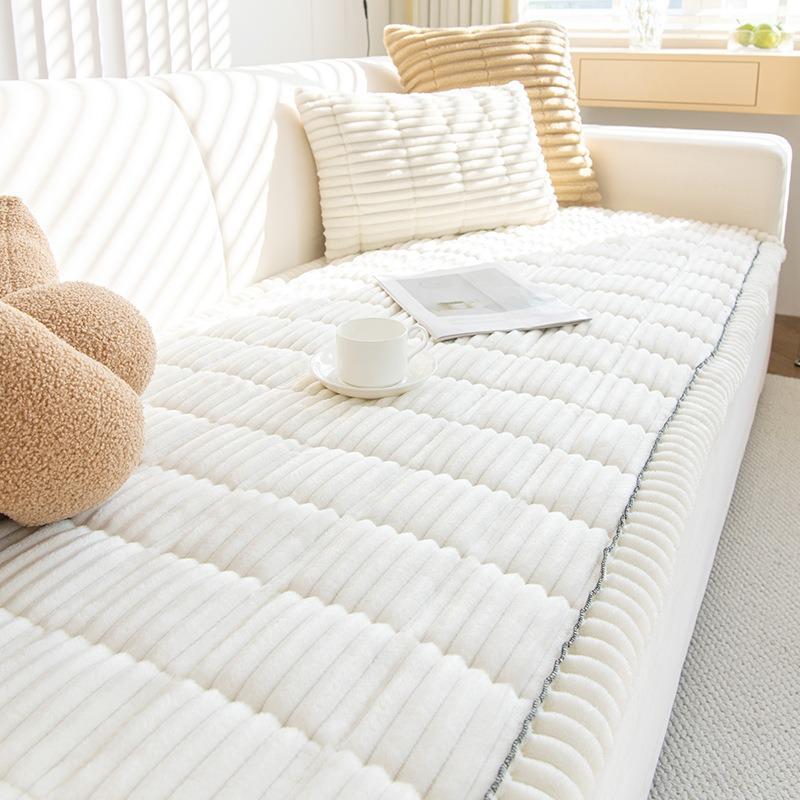 New Corduroy Sofa Cushion Autumn And Winter Plush Seat Cushion Simple Modern Non-Slip Leather Sofa Cover Cover Cloth