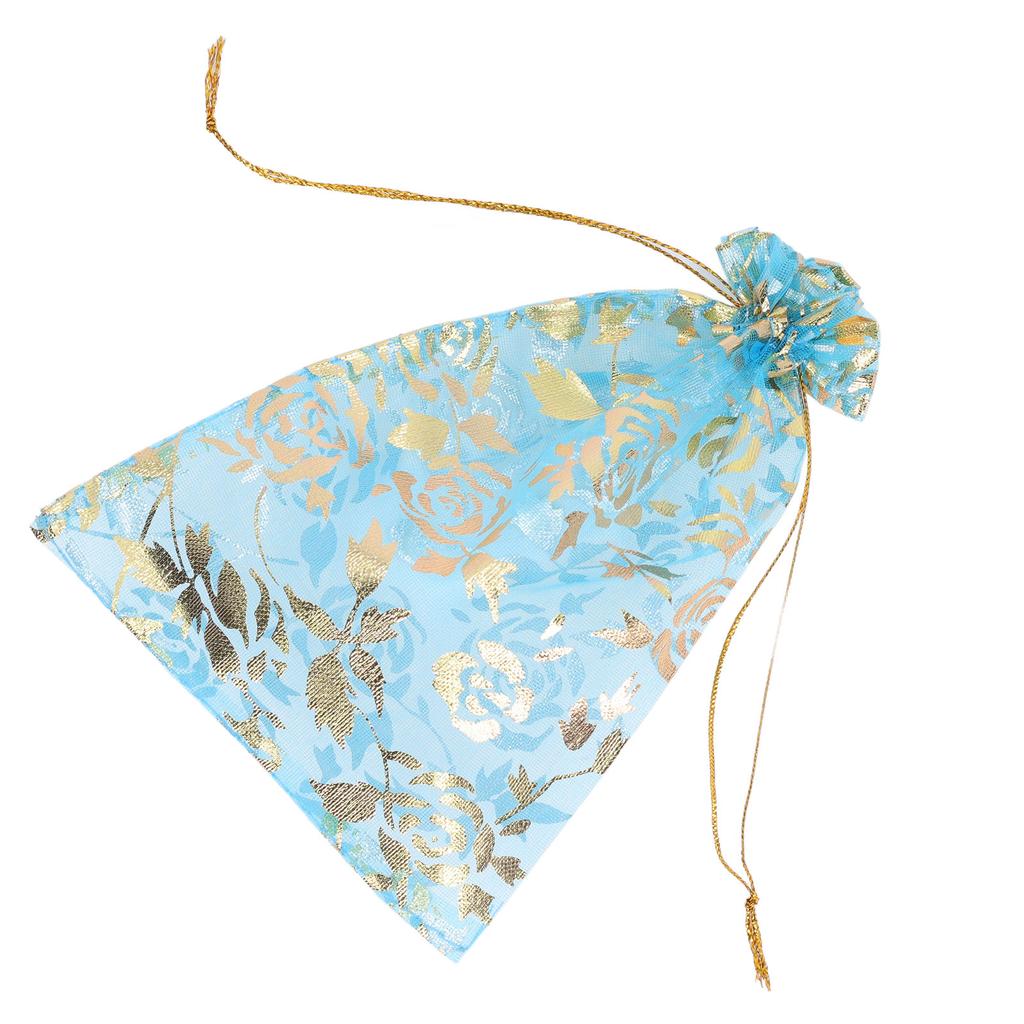200 Pcs Organza Bag Drawstring Closure Print 6.3x4.3in Mesh Gifts Bags Organza Jewelry Mesh Pouch