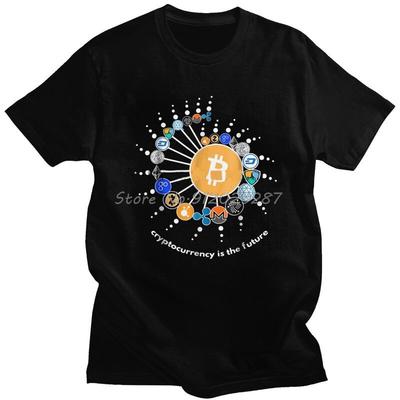 Retro Cryptocurrency Bitcoin T Shirt Men Short Sleeve Crypto Btc Blockchain Geek Tshirt Casual Tee Top Soft Cotton Tshirt