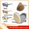 Folding Sunglasses Women's Anti-ultraviolet Polarized Sunglasses High-end Face-showing Small Large-frame Glasses