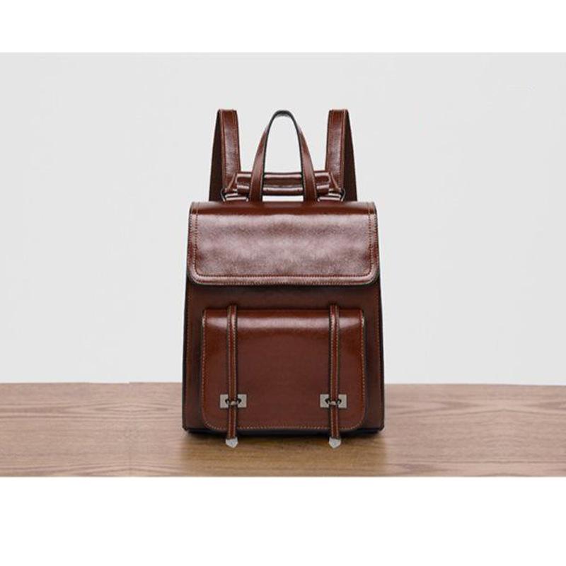 

Женский рюкзак кросс-боди, сумка для ноутбука, из натуральной кожи, дорожная, для книг, школьная, женская, из коровьей кожи, на плечо, сумка-мессенджер 24.5cm*11cm*28cm кофейный