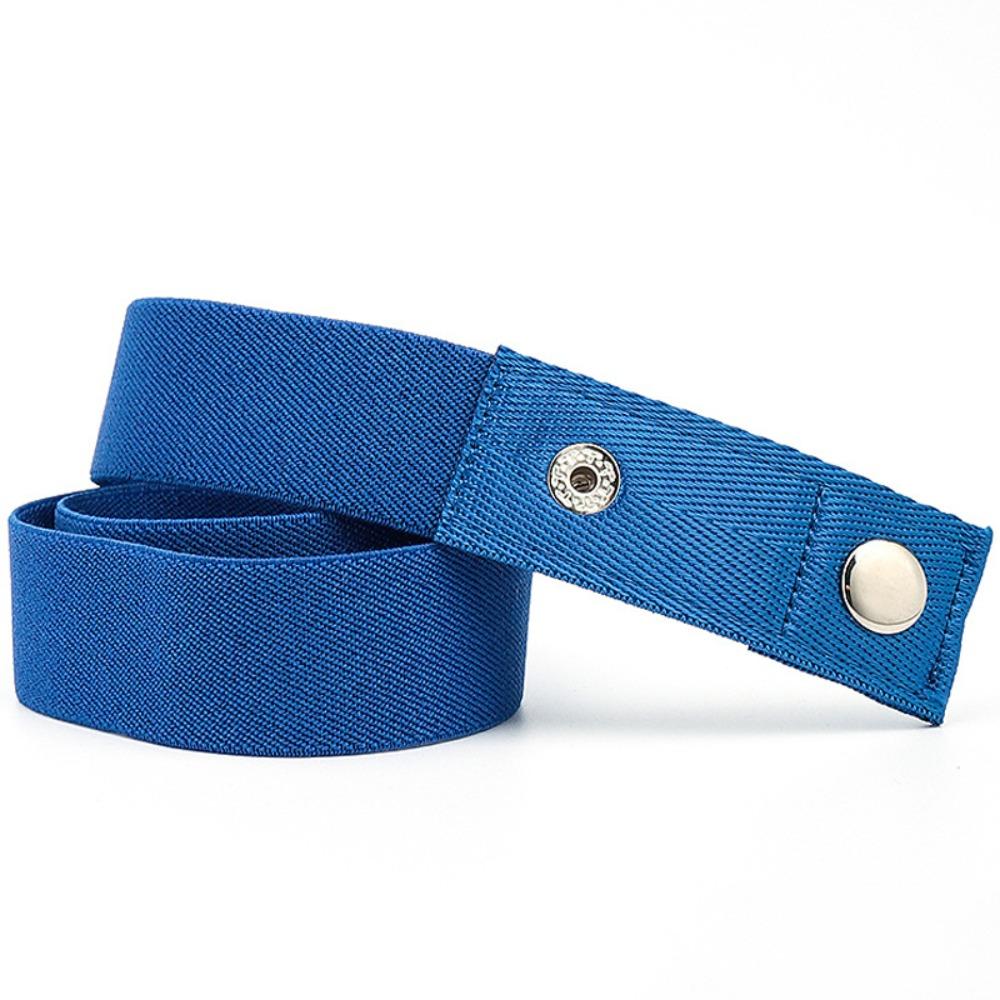 Fashion Lazy Elastic Waist Band Colorful Adjustable Buckle-Free Belts Seamless Elastic Belt For Women Men синий