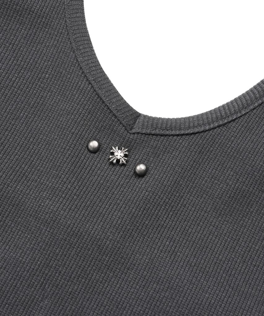 DOFFSEPT Stellar Stud Sleeveless In Charcoal