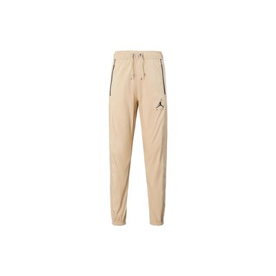 Air Jumpman Breathable Woven Casual Pants with Mid-Rise Cuffed Knit Joggers Men Bottoms Desert-Yellow DJ6383-201