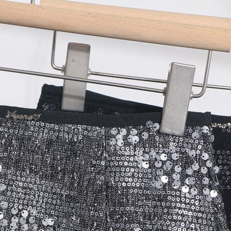 Heavy Industry Silver Sequined Skirt Female Small 2025 Sparkling Streamer A-line Bag Hip Skirt Zipper Uchimura Female Skirt