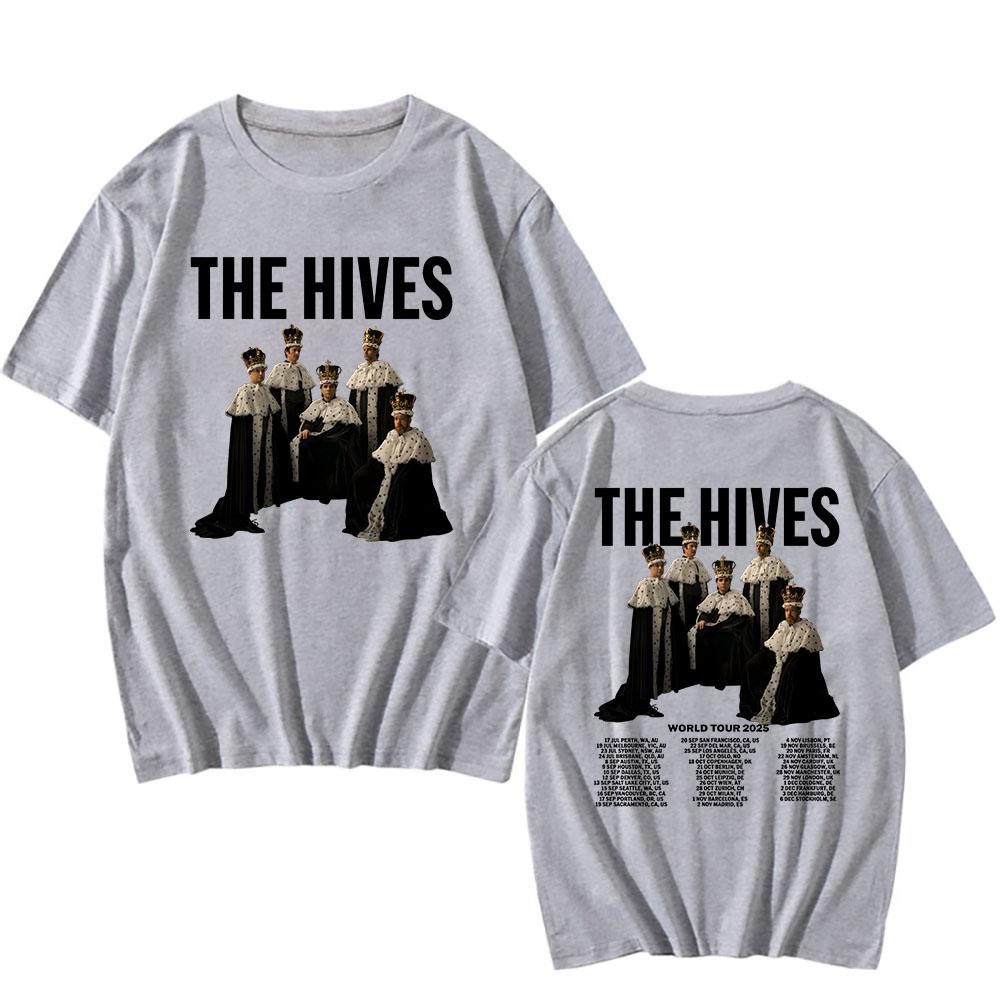 The Hives World Tour 2025 T-shirt Short Sleeve Summer Cotton Tshirts Fashion Rock Band Graphic T Shirt Unisex Streetwear Men Tees
