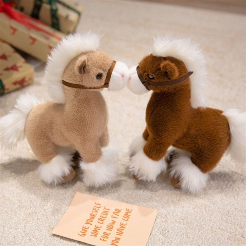 PP Cotton Realistic Horse Plush Toys Soft Horse Mascot Stuffed Animal  Festive Decor