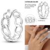 Women's Silver Finger Rings Original 925 Sterling Heart Star Moon Geometric Inlay Zircon Stackable Cocktail Ring Wedding Jewelry