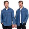 Men's Cotton Jeans Shirt Elegant Modern Classic MORAJ L BLUE