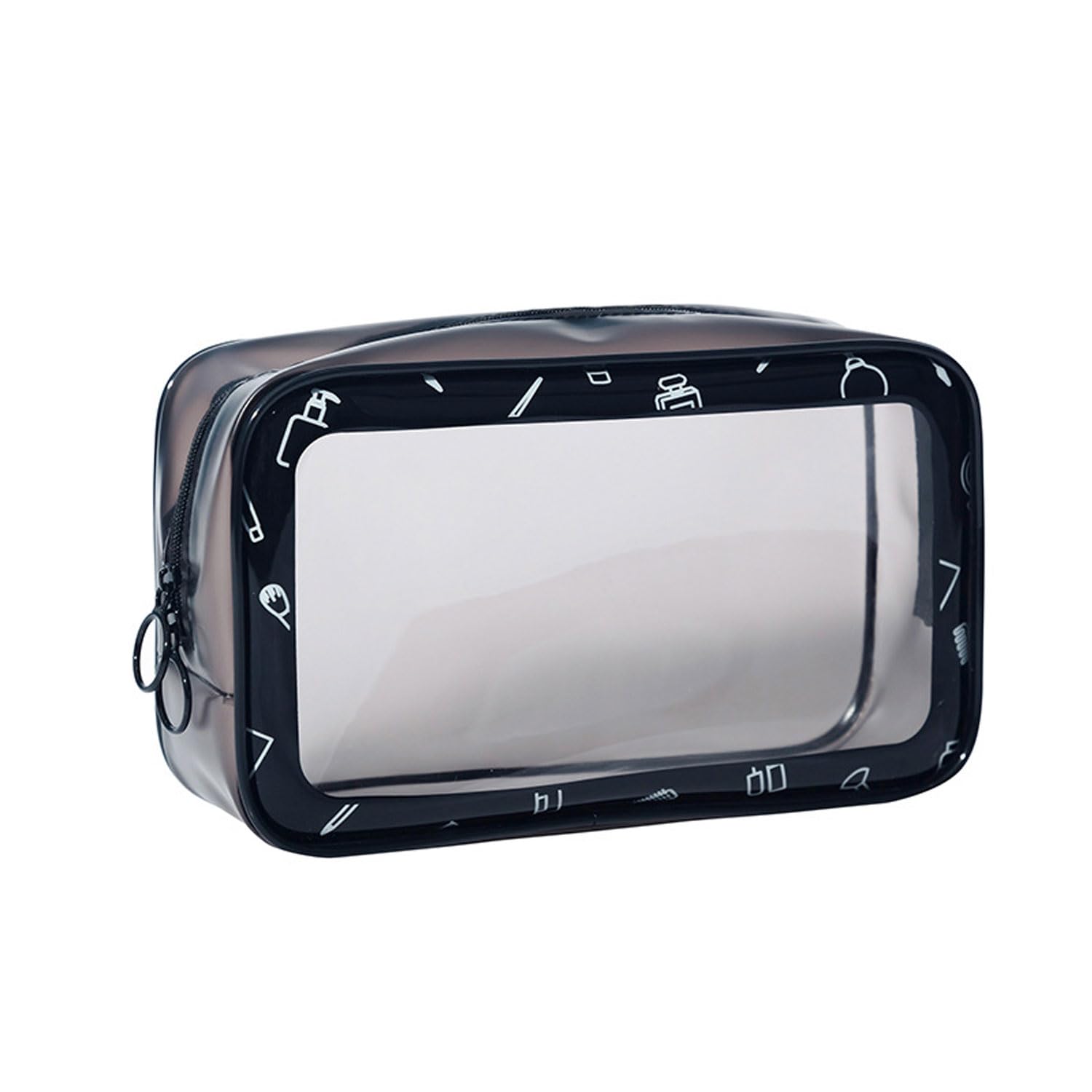 

SaveSooo Clear Convenient for Carrying PVC Makeup Waterproof Makeup Multifunctional Cosmetic Vinyl Makeup Large Capacity Travel Pouch for Cosmetics чёрный