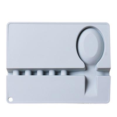 Spoon Holder Multi Grooves Heat Resistant Silicone Stove Top Drip Pad Spatula Rack for Kitchen