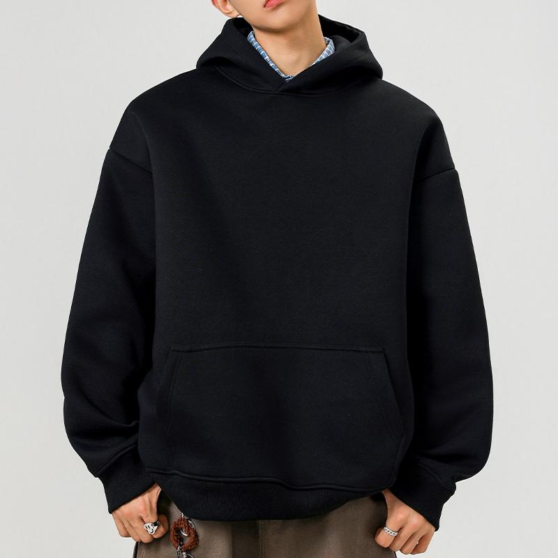 Herbst Winter Herren Einfarbig Hoodies Mode Herren Lässige Sweatshirts Herren Harajuku Warm Übergroß Hip Hop Streetwear Pullover