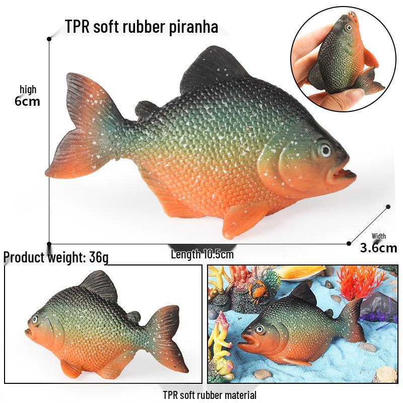 Kids' Marine Animal Model Stress Relief Toy Set: Pufferfish, Octopus, Crab, Shark, Dunkleosteus