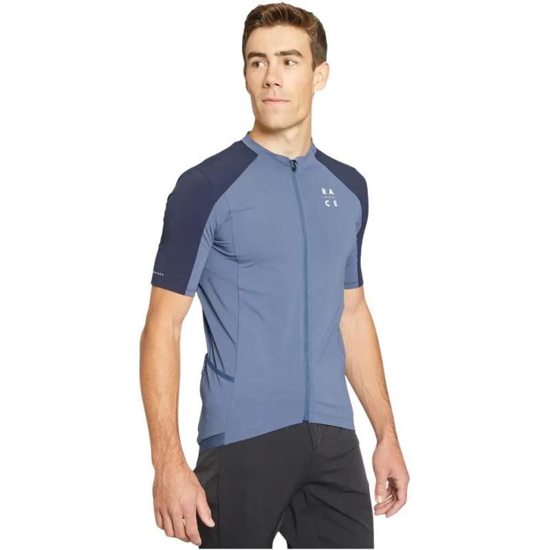 

DECATHLON RACE Футболка с коротким рукавом и воротником-стойкой Мужская Jetty Циан/Синий Черный L