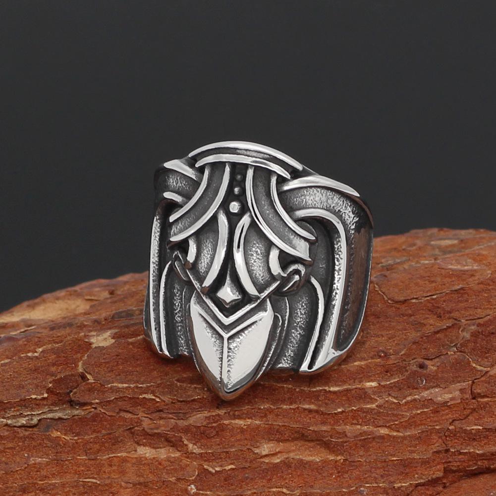 Viking Celtic Wolf Odin Raven Stainless Steel Men s Ring Size 12 стальной