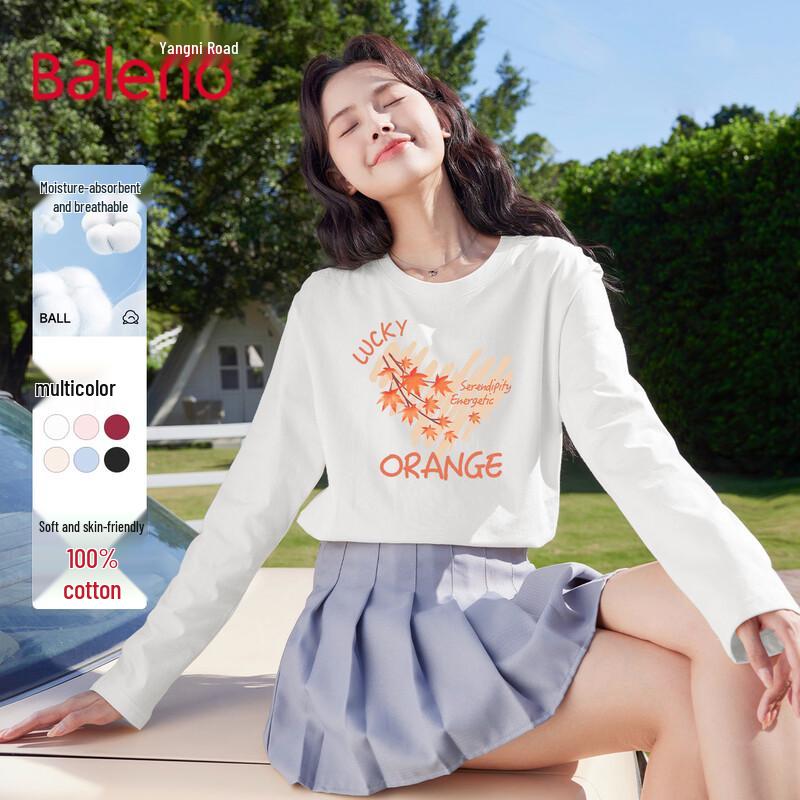 Baleno Women s Heart Maple Loose Fit Long Sleeve T-Shirt XL