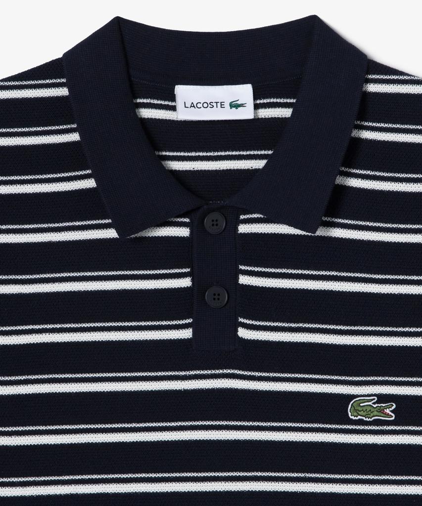 LACOSTE Men'S Multi-Stripe Boucle Mix Short Sleeve Sweater Polo Shirt Ph578E-56G 166