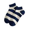 Striped Socks for Women, Low-top Ship Socks, Breathable Navy Style Sports Cotton Socks, Spring and Autumn Short-sleeved Women's Socks