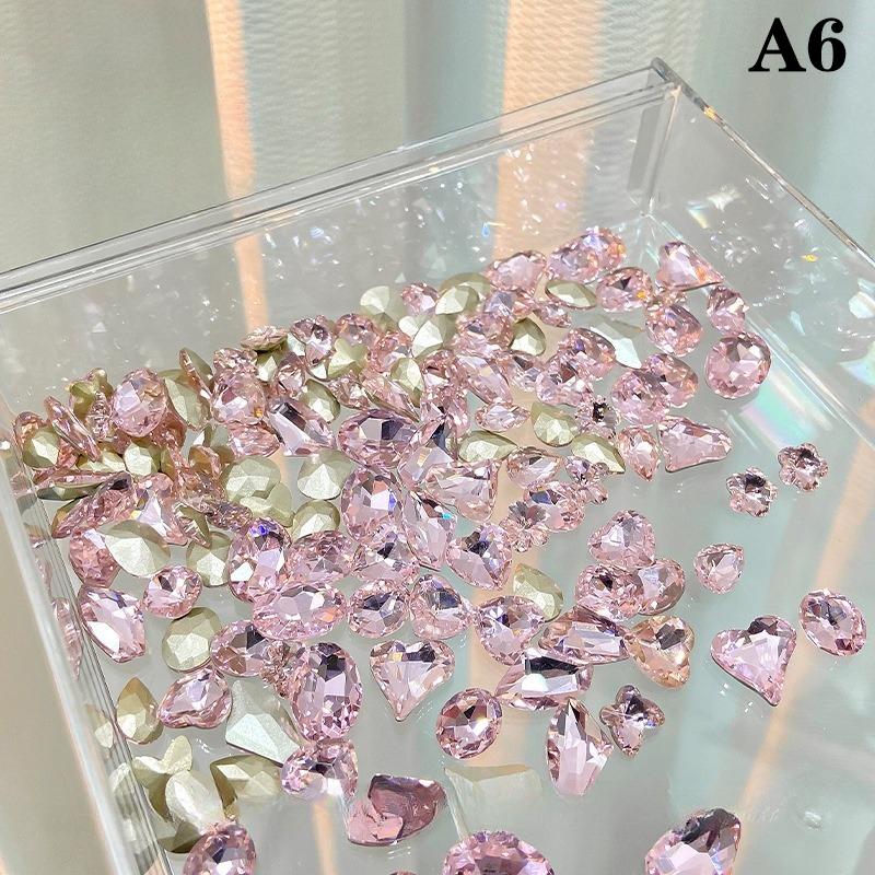 20 Buc. Mărimi Mixte Formă Diferită Unghii Cristale de Sticlă 3D Diamante Dragostea Distorsionează Inimă Farmece Super Strălucitoare Pietre Prețioase D