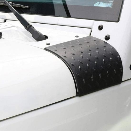 2Pcs Hood Corner Guard Cowl Body Armor Cover Trim Shell for Jeep Wrangler JK JKU