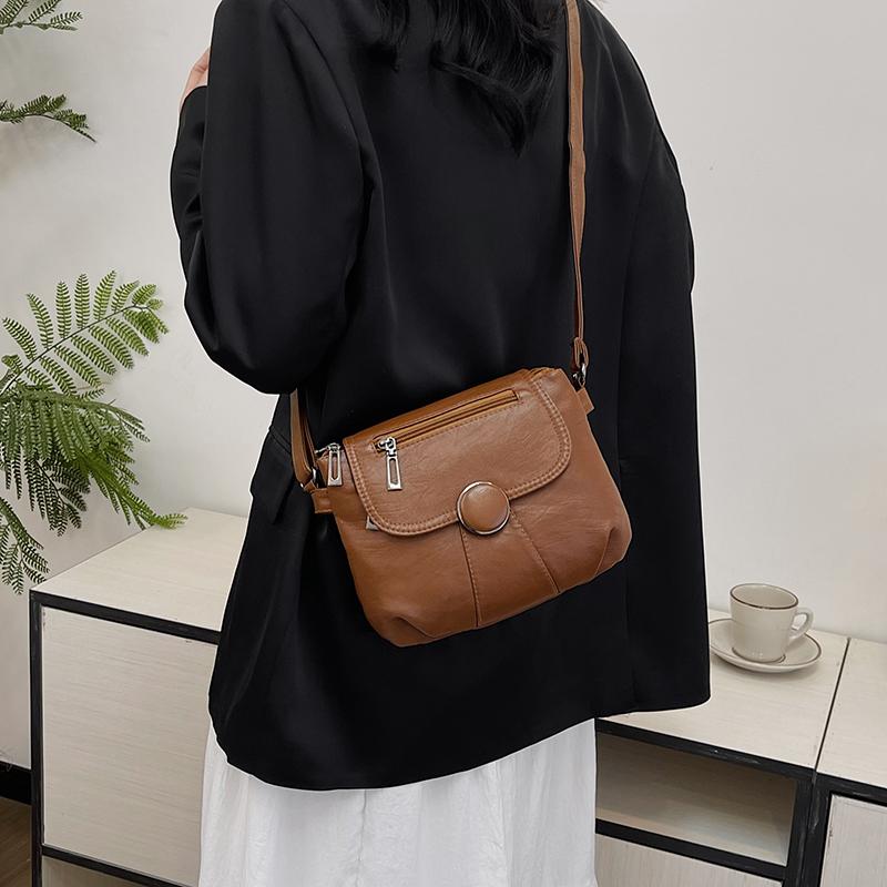 Geantă de umăr pătrată mică pentru femei, din piele moale, geantă crossbody cu compartimente, geantă pentru mamă