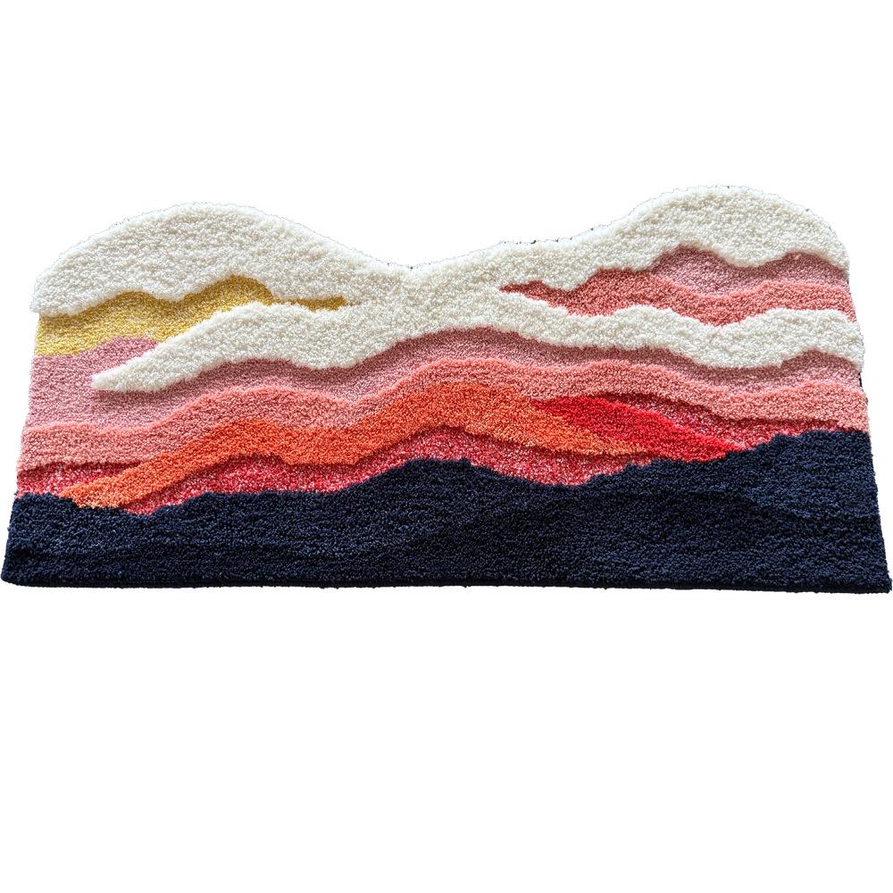 INS Style Long-Haired Non-Slip Wave Pattern Bedside Floor Mat – Customizable with Photos 50x80CM