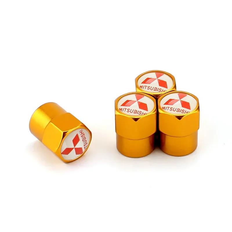 4pcs Car Wheel Tire Valve Caps Tyre Stem Covers for Mitsubishi Ralliart Lancer ASX Colt Pajero Outlander Eclipse Delica EVO Colt