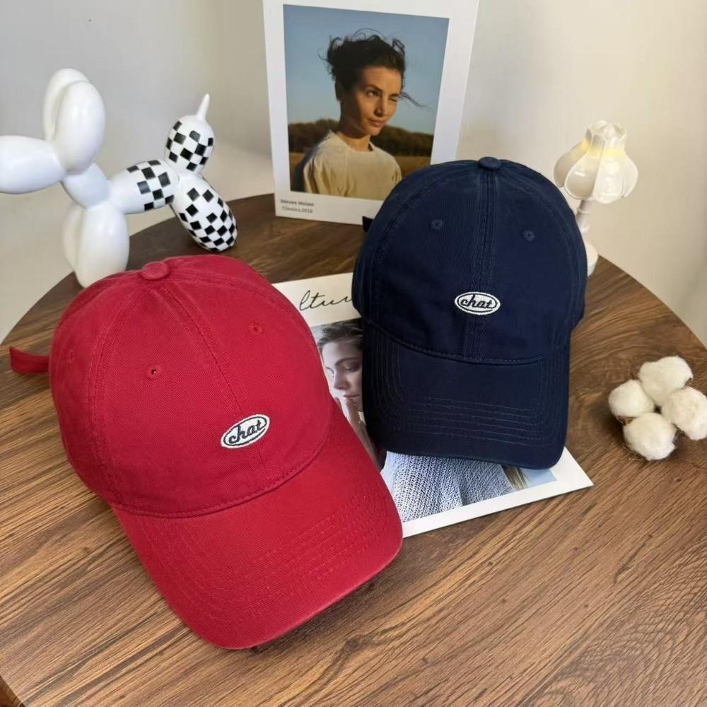 Korean Peaked Cap Embroidery Snapback Cap Simple Baseball Hat Spring Summer