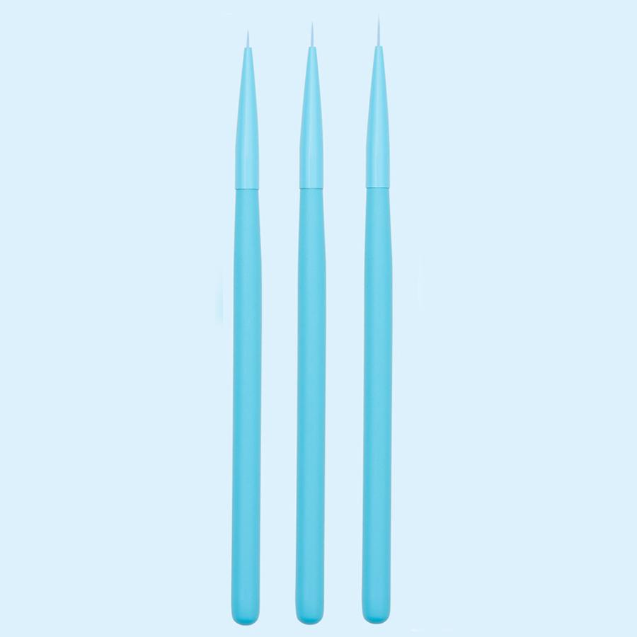 3Pcs Macaron Color Nail Art Brushes Set, Nail Liner Fine Details Drawing Pens for Nail Designs