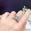 Plated PT950 Platinum Simulation Zircon Engagement Adjustable Ring 3A Zircon Moissanite Mens Ring