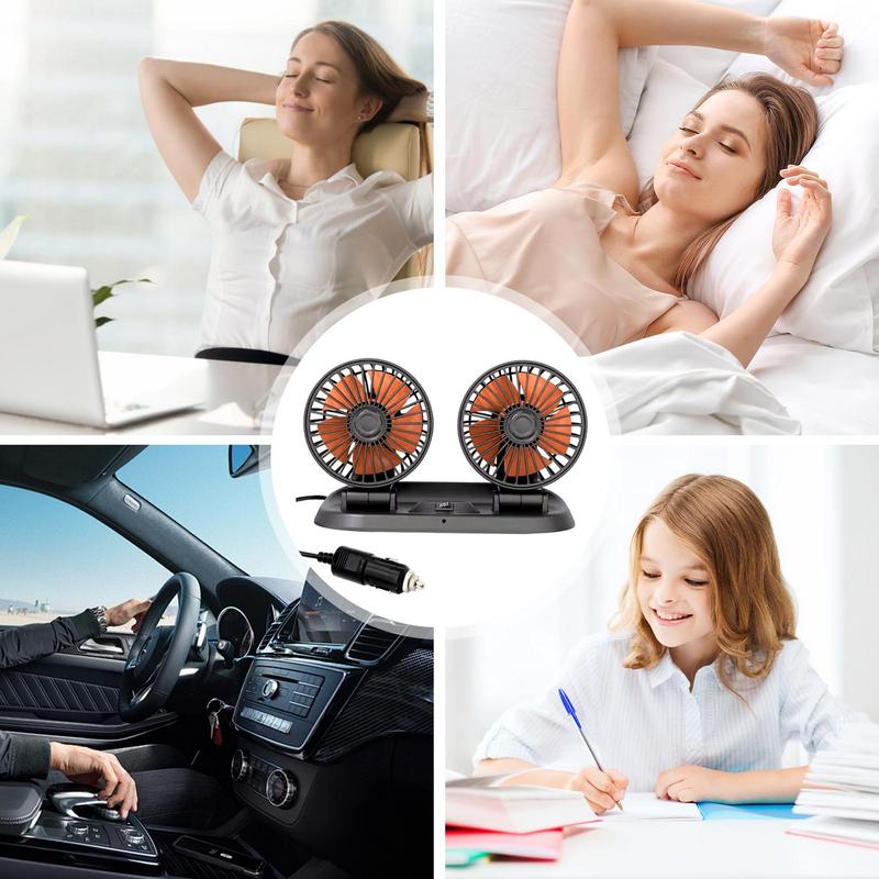 USB Car Fan Car Fan Dashboard Mounted Powerful Wind Low Noise 360 Rotating Car Dashboard Fan For Boat RV SUV Home Sedan Auto