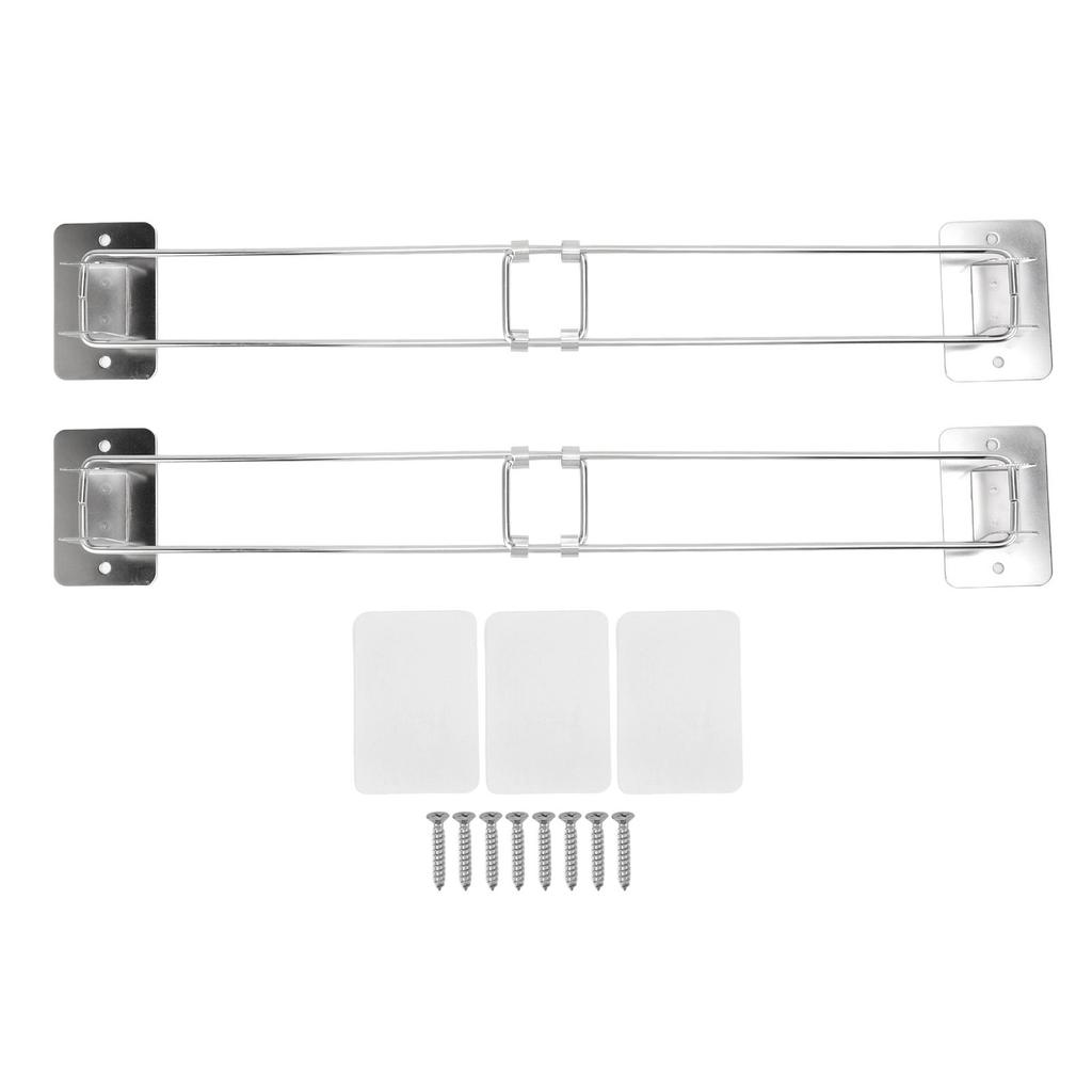 RV Shower Corner Storage Bar 195 to 345mm Adjustable Stainless Steel Rod for Corner Shelves In Camping Vehicle Trailer