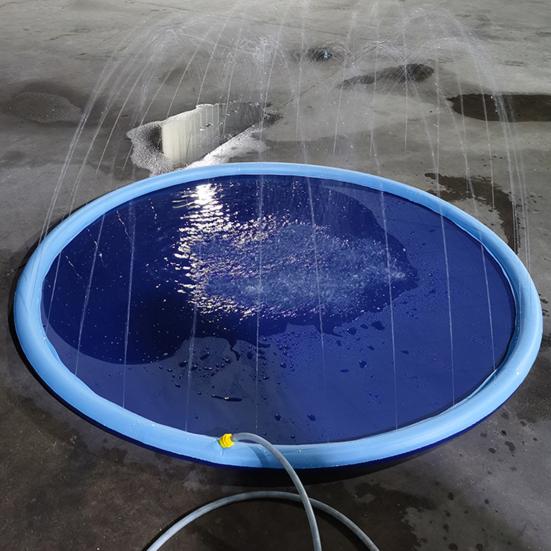 Water Splash Pad for Kids Dogs Leakproof Splash Pool Adjustable Water Spray Mat for Toddlers Outdoor Summer Toy