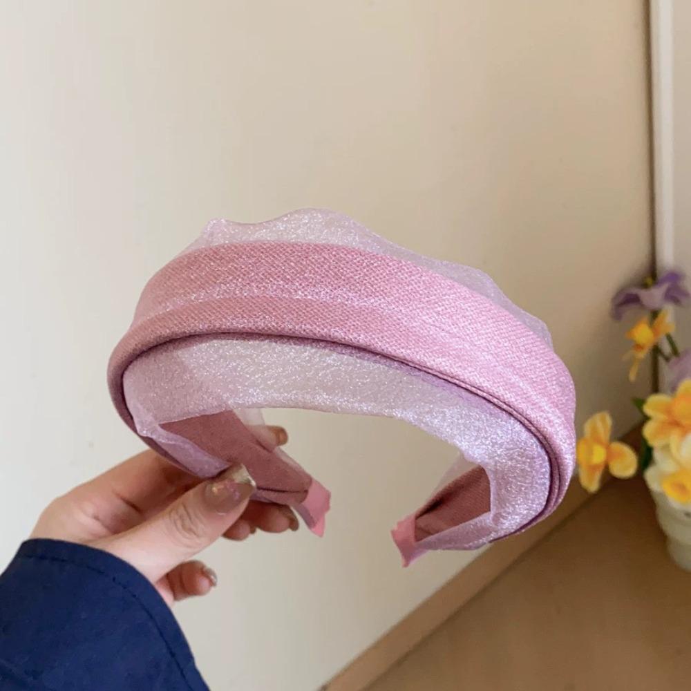 Sweet Women Hair Hoop Mesh Wide Edge Hairband Hair Accessories Chiffon Headband  Wash Face