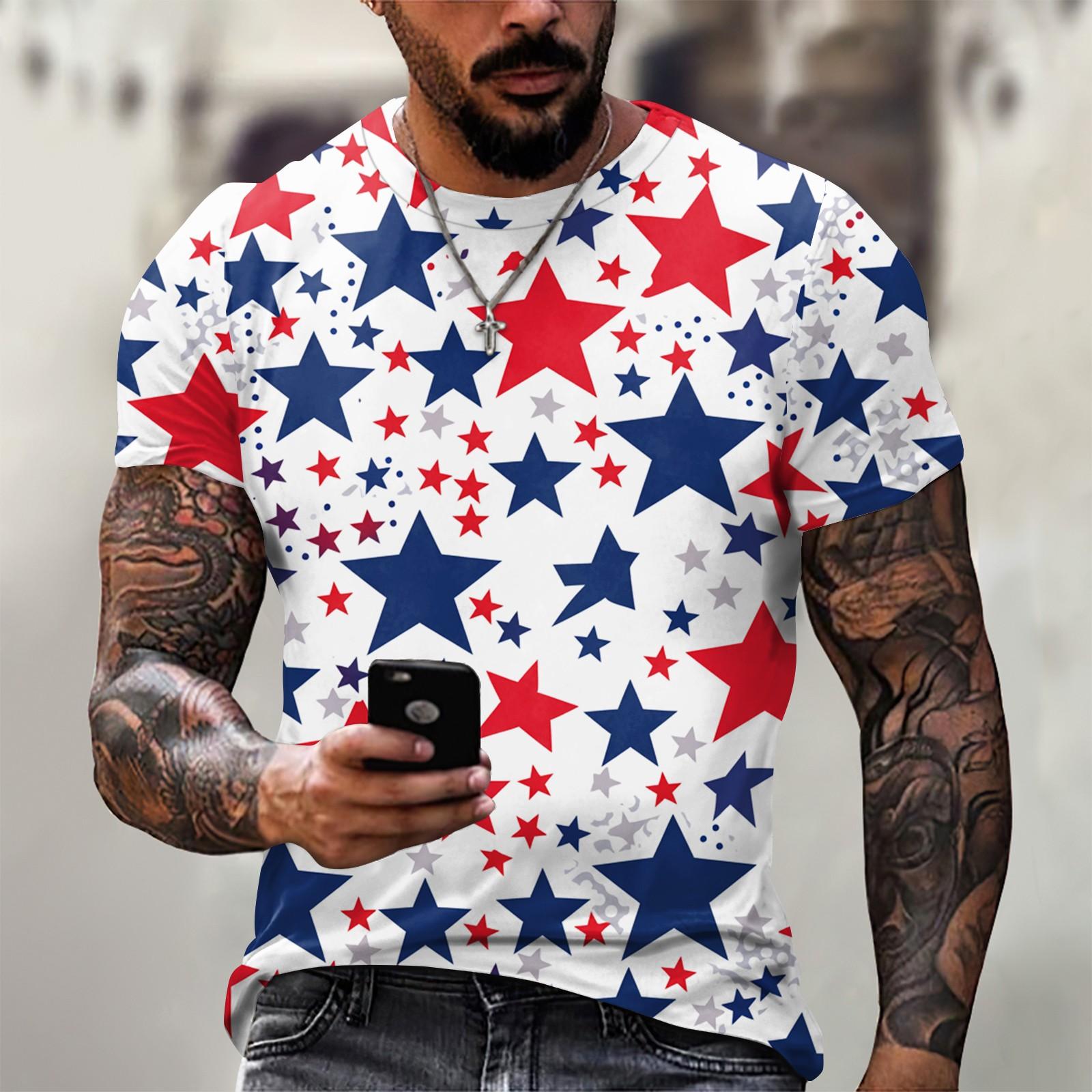 

Летняя мужская популярная футболка с круглым вырезом и коротким рукавом с принтом XL белый