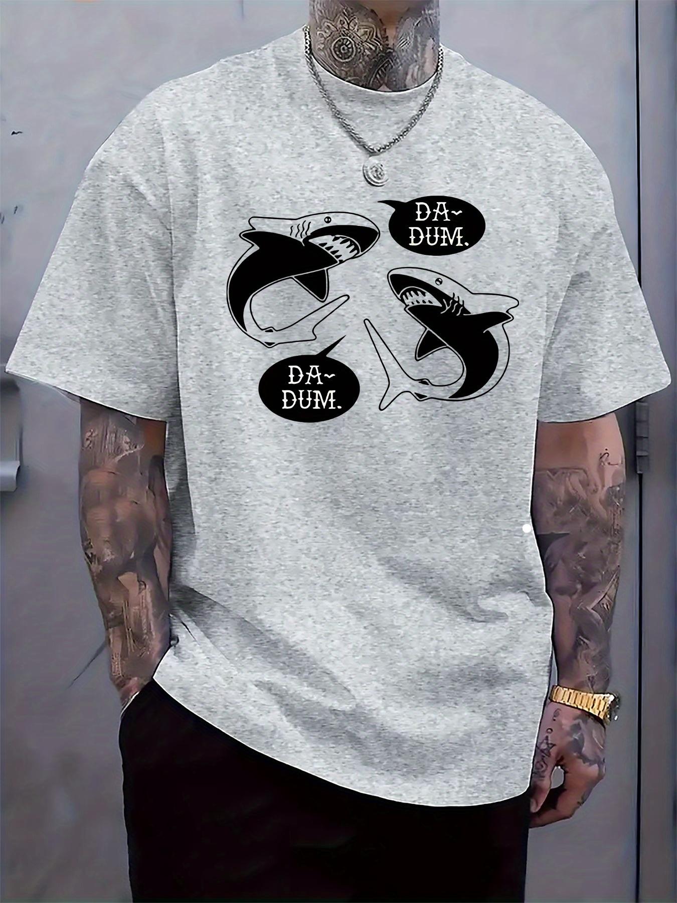 Shark Soundwave Graphic Tshirt - Casual Crew Neck Short S... M