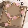 Korean Fashion Lavender Romantic Amethyst Bracelet Women Sparkling Pentagram Zircon Pendant Bracelet Bracelet Jewelry