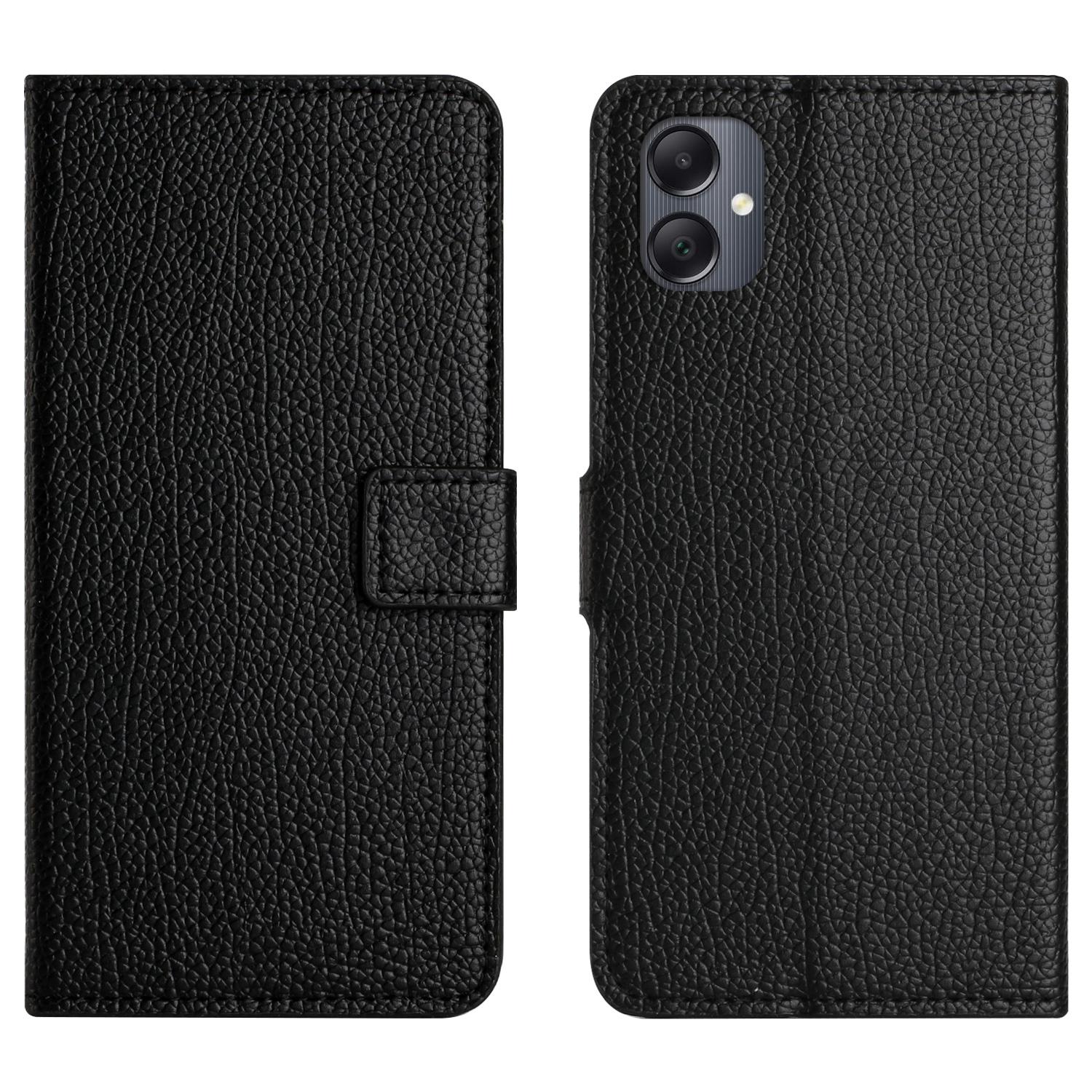 

Чохол для Samsung Galaxy A06 5G/A06 4G зі штучної шкіри, гаманець, текстура лічі, чорний Type A