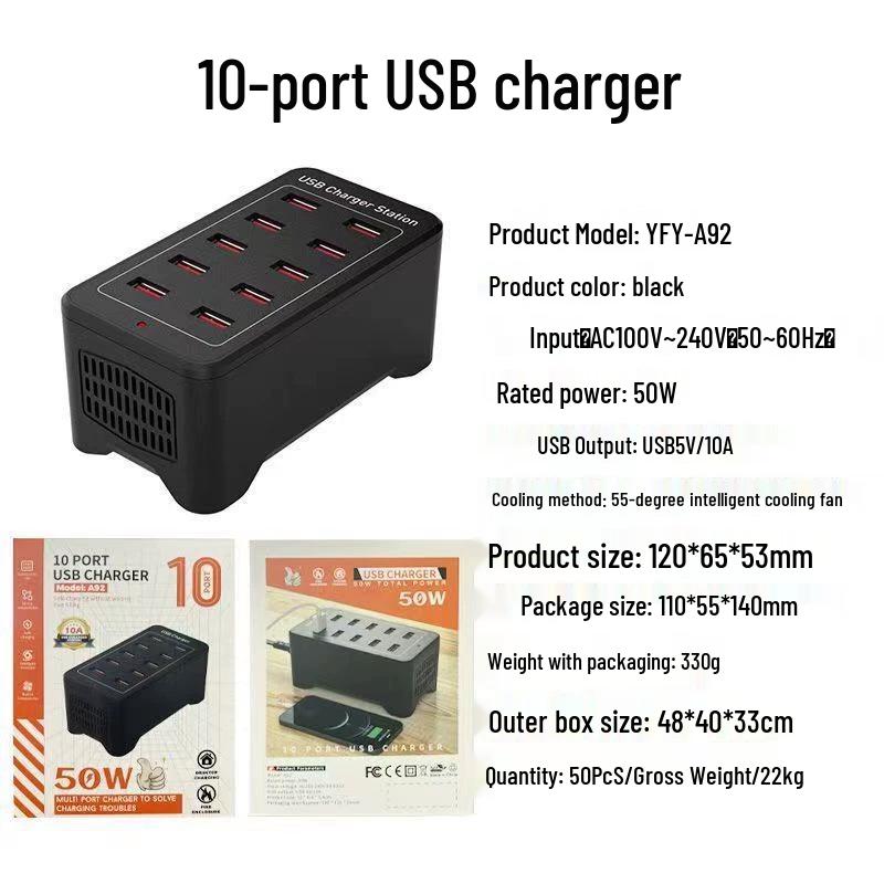High-Power USB Multi-Port Charging Station: 10, 15, 20, 25, 30, 40-Ports for Mobile Devices