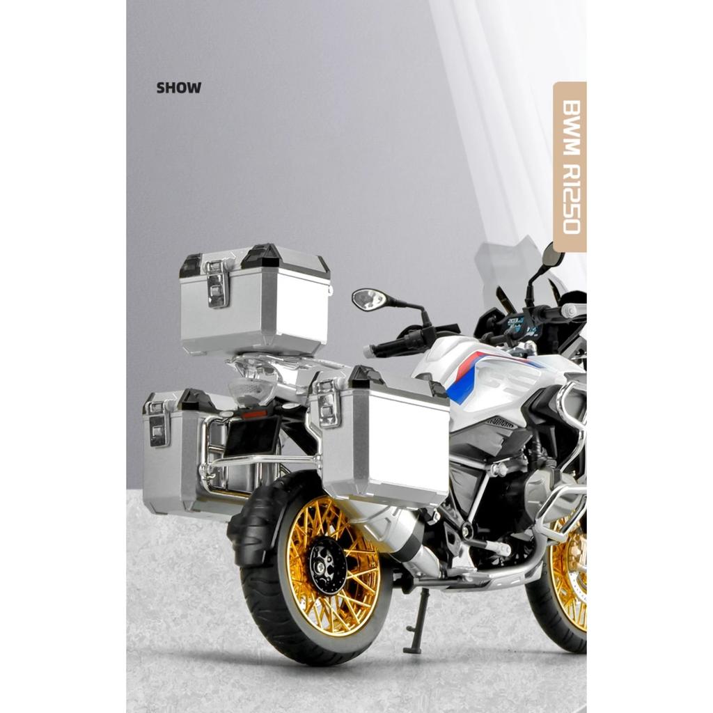 1/9 BMW R1250GS ADV Motorräder Simulation Legierung Motorradmodell Stoßdämpfer Ton und Licht Sammlerspielzeugauto Kindergeschenk