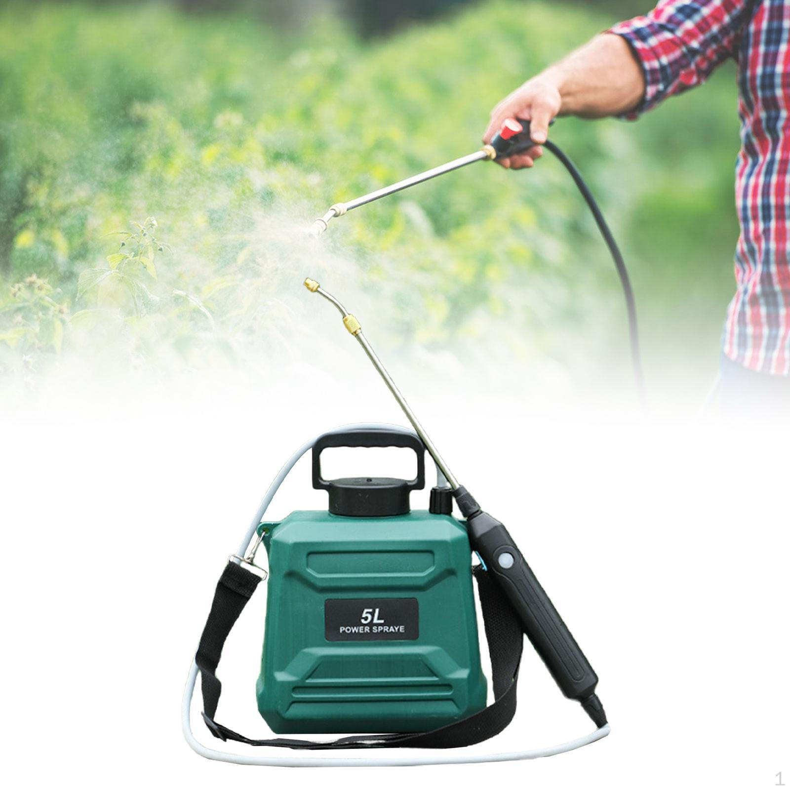 

Электрический распылитель с перезаряжаемой ручкой, регулируемой насадкой, выдвижной трубкой для полива сада 5L Green