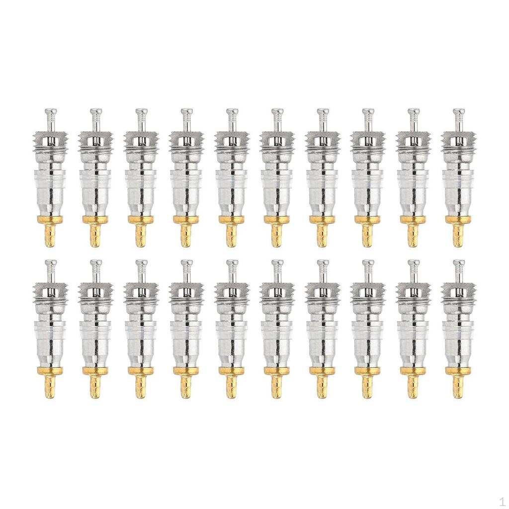 20 Pieces Air Conditioning Valve Core with Seal High Pressure Sturdy Service Kit