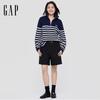 Gap Women's Logo Striped Half-Zip Knit Top