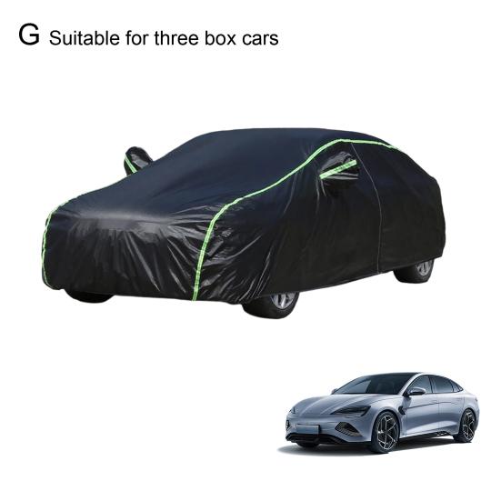All Season Car Cover with Reflective Stripes Waterproof UV Reflective Snowproof Windproof Outdoor Vehicle Cover for Sun Rain Snow And Dust Universal