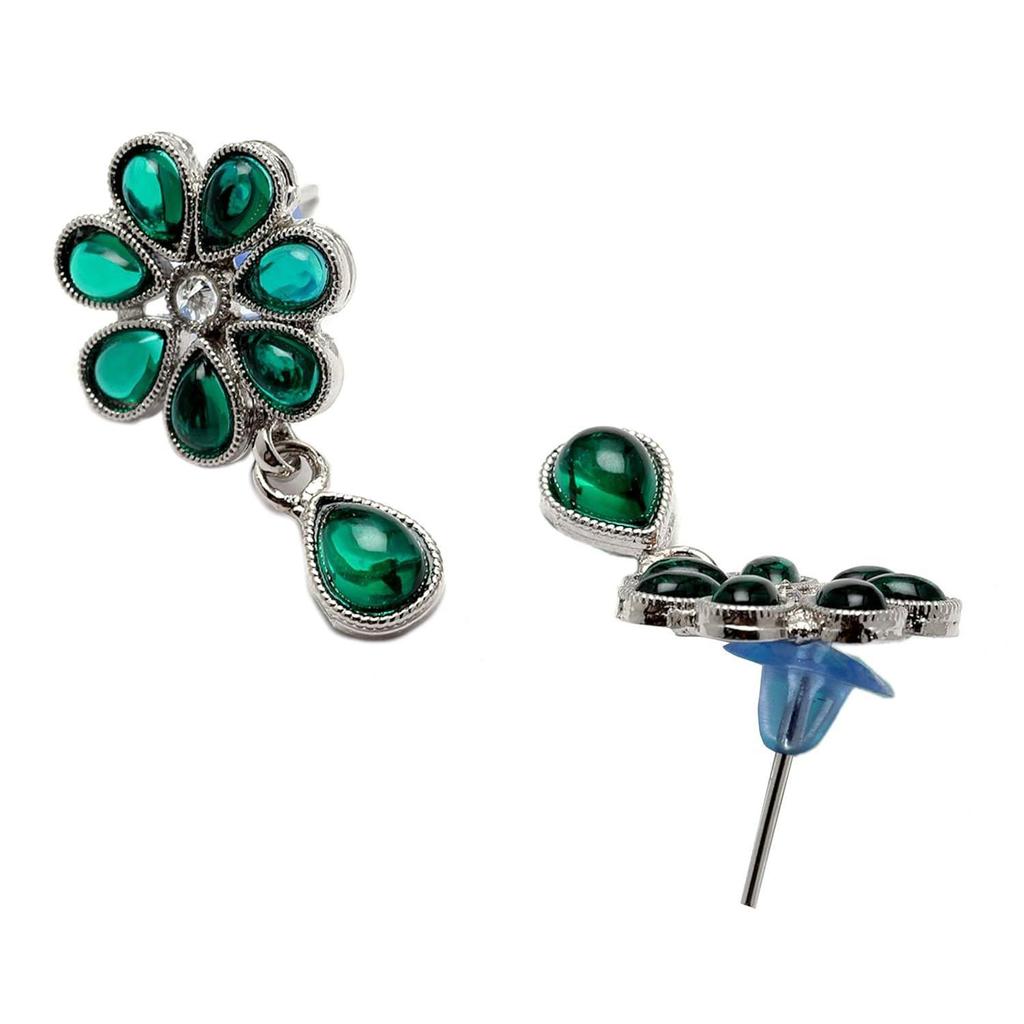 Oxidised  Pear Shaped American Diamond Studded Necklace Earrings Jewellery Set for Girls and Women