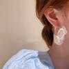 Fashion Chiffon Flower Hoop Earrings Personality Spring SUMMER New Jewelry Statement Earing Beach Holiday Accessories