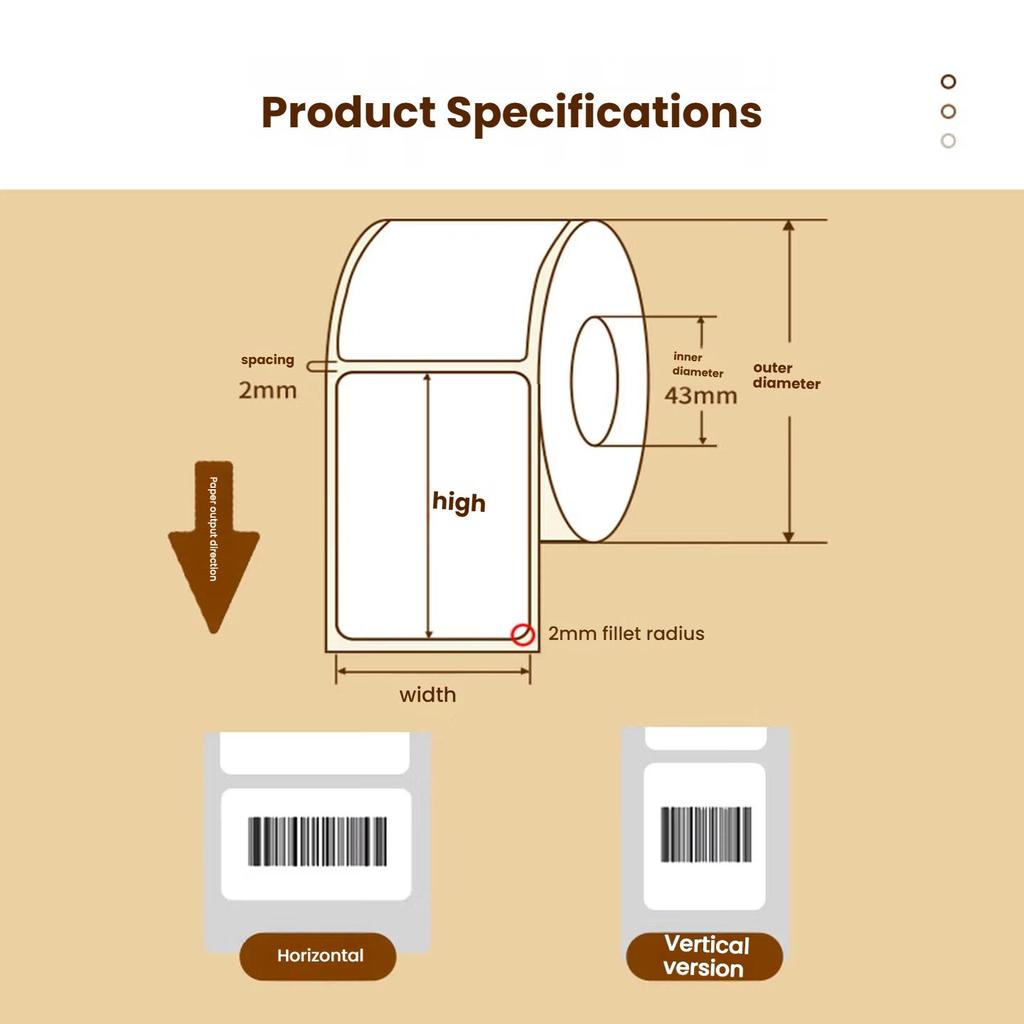 NVV 50mm*70mm*500 Sheets Triple-Protection Thermal Label Printing Paper Electronic Shipping Label Self-Adhesive Cargo Material Barcode Paper